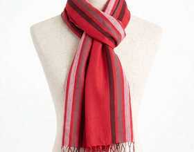 Fular Baransu rojo con rayas