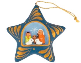 Belén colgante estrella azul