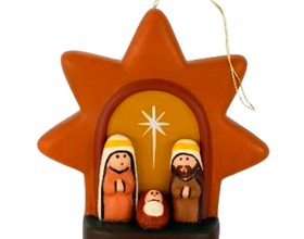 Belén colgante estrella marrón