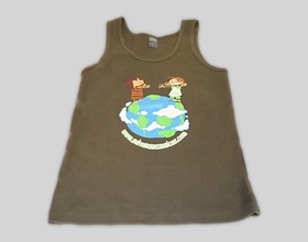 Camiseta infantil tirantes "Hermanos" caqui L