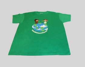 Camiseta infantil "Hermanos" verde 12-13