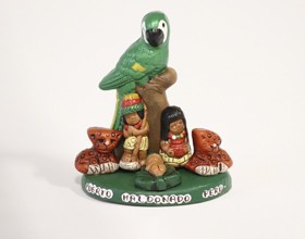 Belén Artesanal Amazónico con Guacamaya Verde