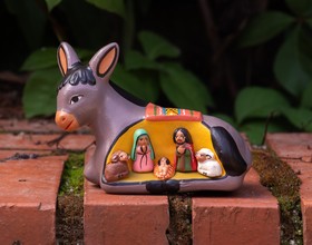 Mini belén burro