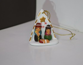Mini belén colgante blanco