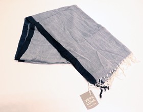 Pañuelo rayas azul y negro
